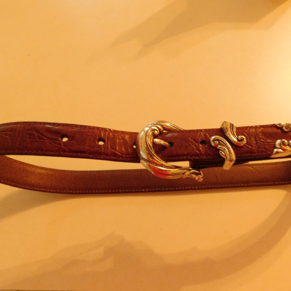 BRIGHTON VINTAGE WOMENS LEATHER BELT SIZE SMALL 27"'